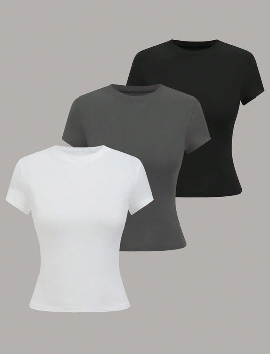 Summer Crew Neck Short Sleeve  T-Shirt